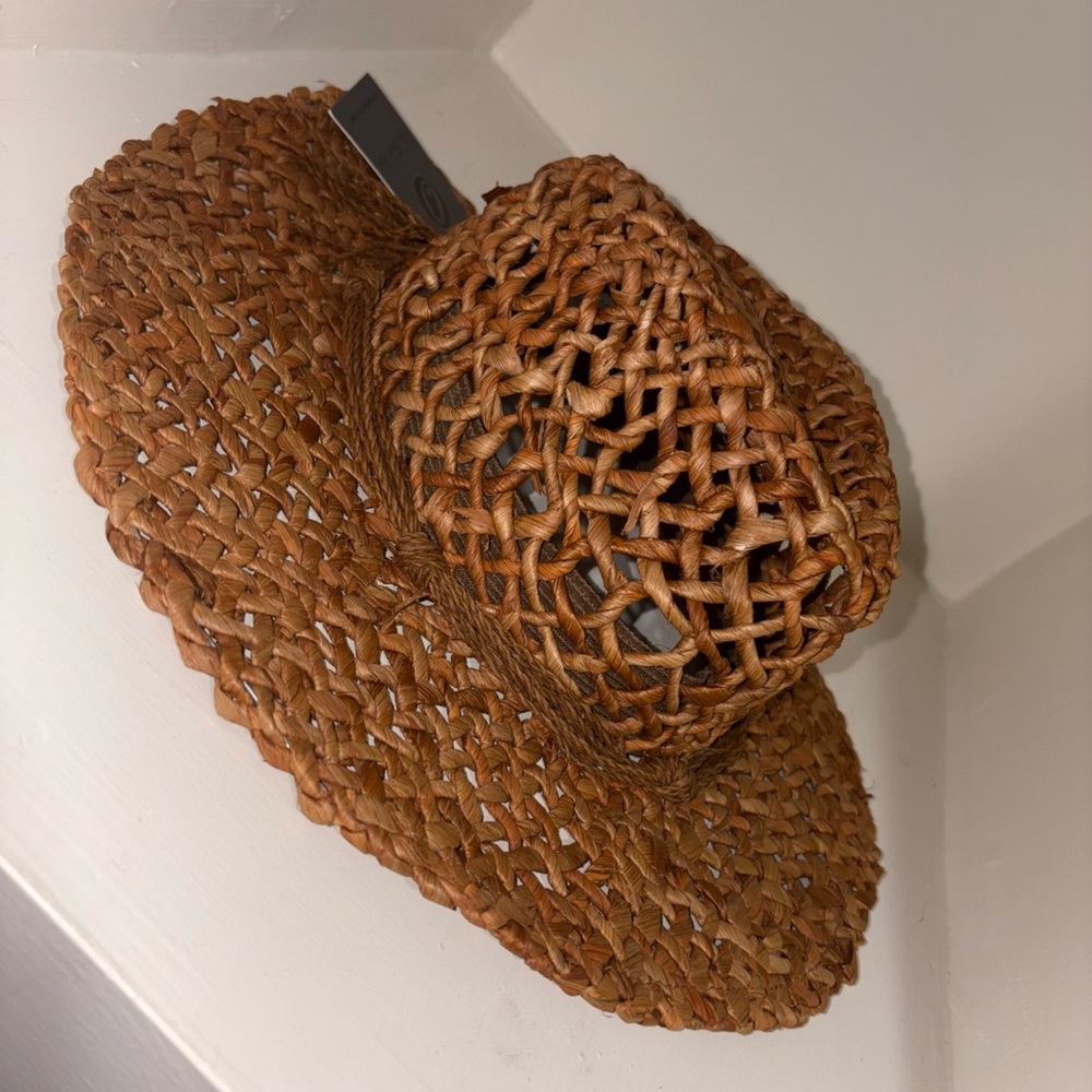 One Fresh Hat Poppy Twisted Corn Husk Hat One Size Formable